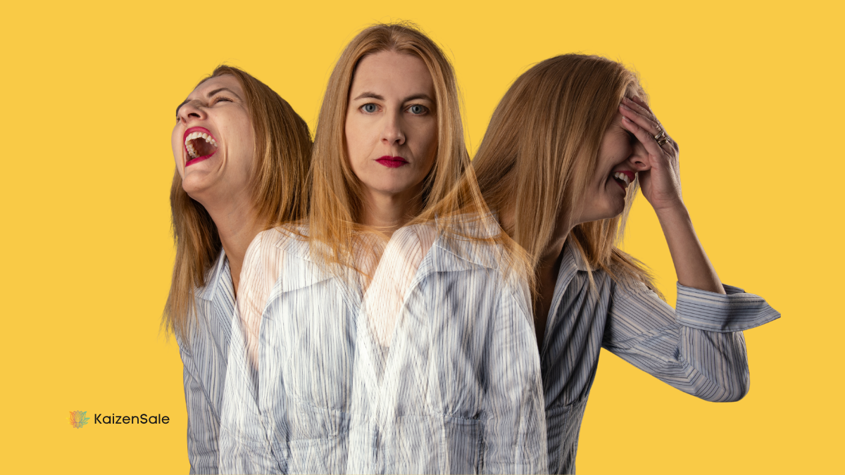 mulher com varias emoções exemplificando que a Amígdala porteiro das emoções